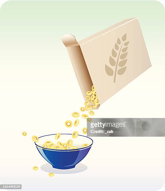 cereals for breakfast - bran flakes stock illustrations