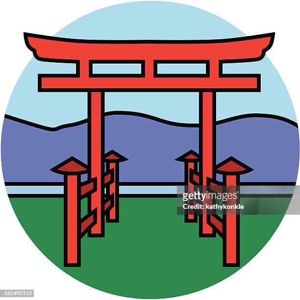 japanese torii - torii gates stock illustrations