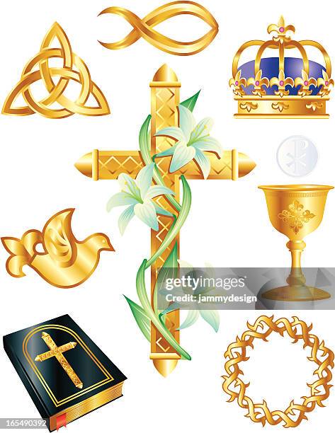 traditional christian symbols - communion stock illustrations