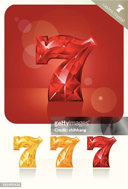 casino crystal (lucky 7) - number 7 stock illustrations
