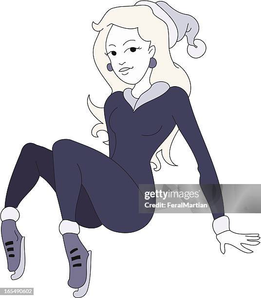 skater stumble - winter jacket stock illustrations
