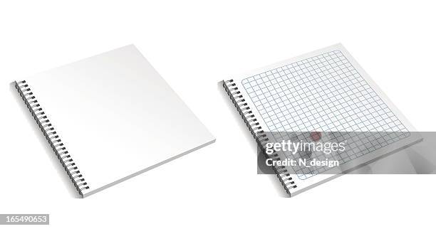 blank notebook - spiral binding stock illustrations