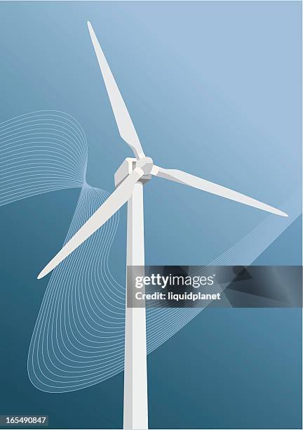 windmill_greenwave_4 - wind power illustration stock illustrations