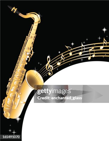 Saxaphone and Musical Notes Saxaphone and Musical Notes