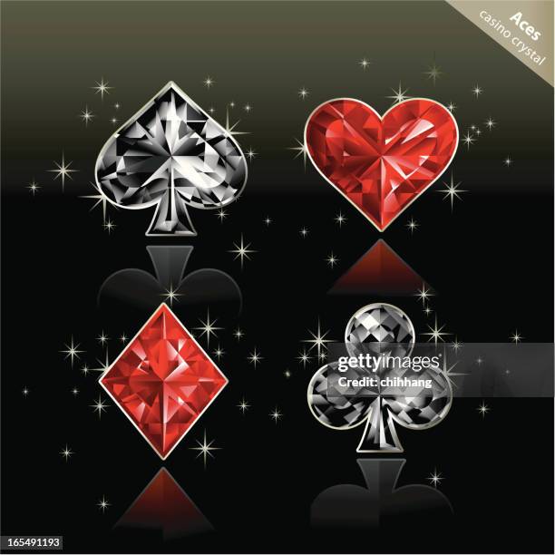 casino crystal (aces) - diamonds playing card stock illustrations