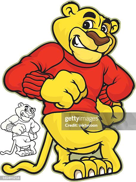 stockillustraties, clipart, cartoons en iconen met kid cougar - poema