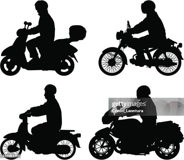 bikers - motorcycle rider stock illustrations