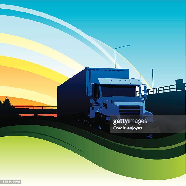 ilustraciones, imágenes clip art, dibujos animados e iconos de stock de camión de flujo - movilidad urbana