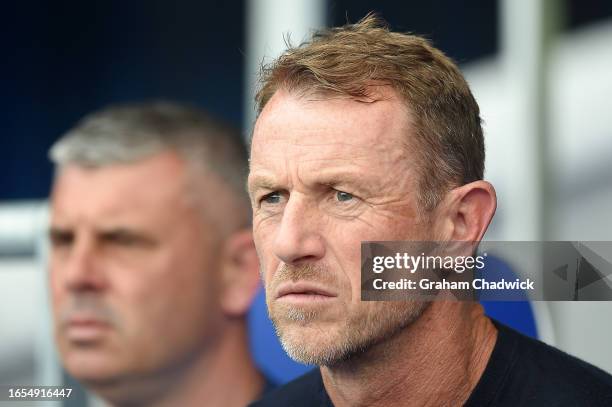 Gary Rowett manager of Millwall looks on during the Sky Bet Championship match between Birmingham City and Millwall at St Andrews on September 02,...