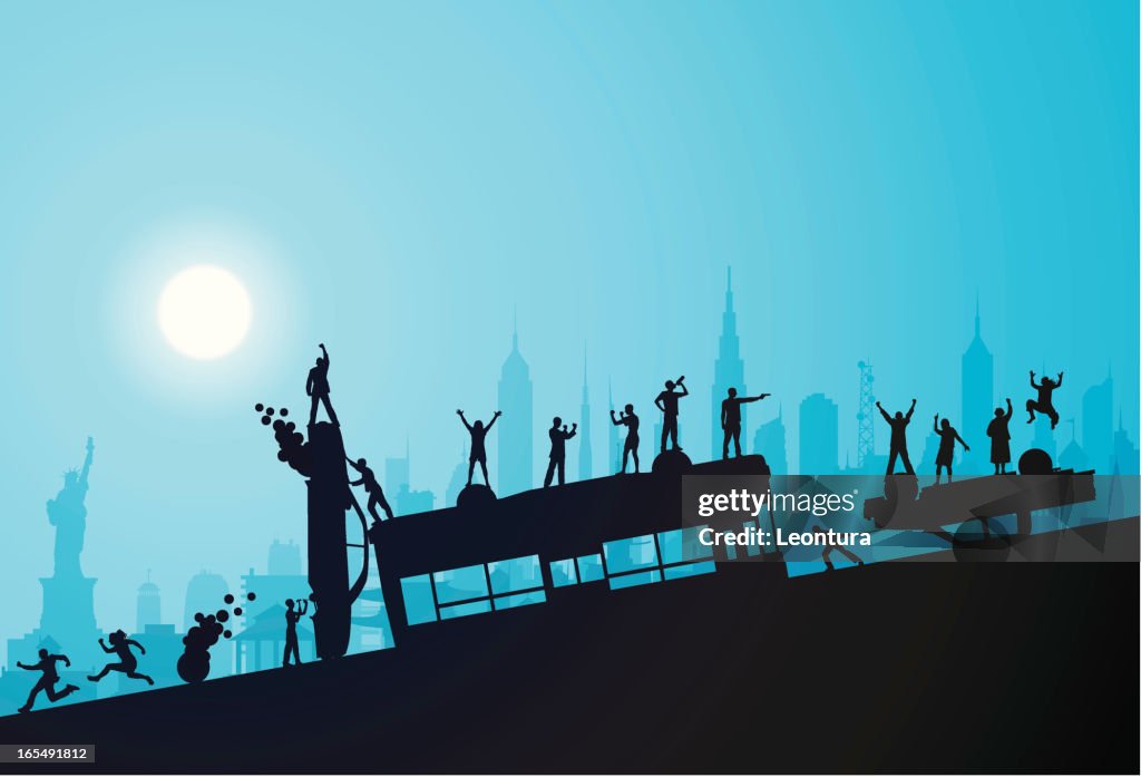 Night Riot Drawing American Riot At Night High-Res Vector Graphic - Getty Images
