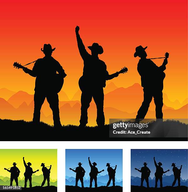 illustrations, cliparts, dessins animés et icônes de guitare country band jouer toute la saison - country music