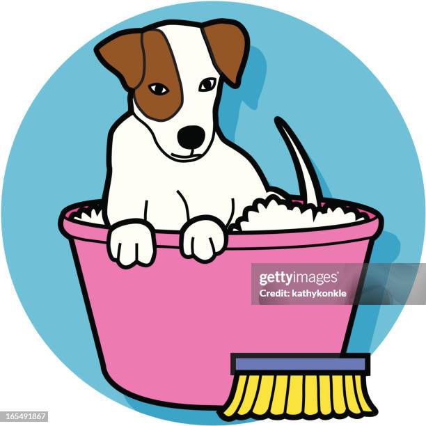 dog bath - dog bath stock illustrations