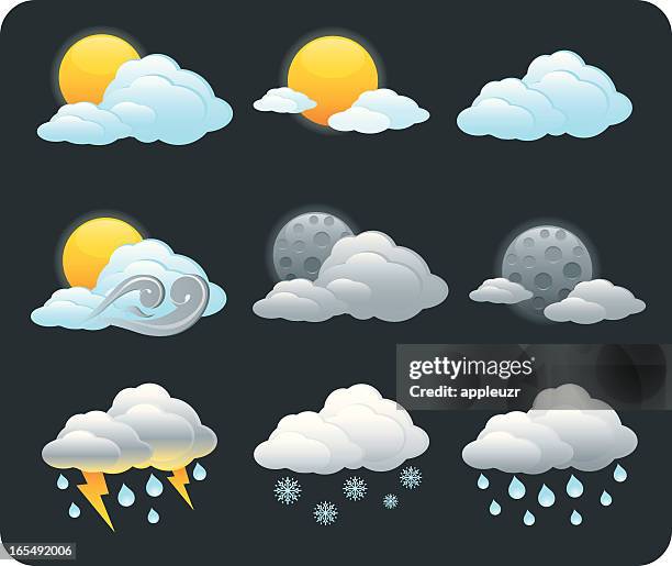 weather icons - overcast stock illustrations