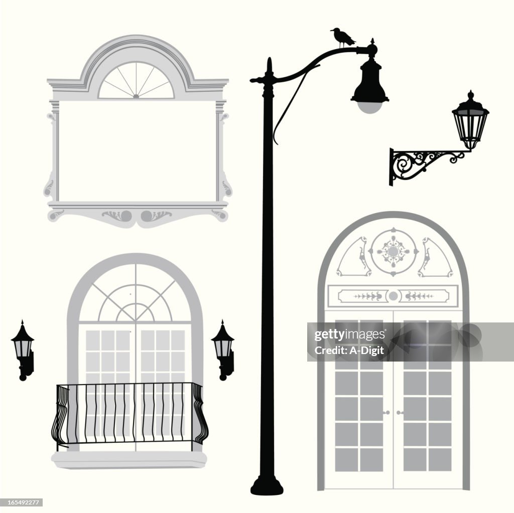Classic Architecture Vector Silhouette