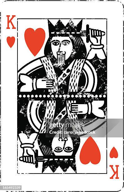 bildbanksillustrationer, clip art samt tecknat material och ikoner med king of hearts grunge - king card