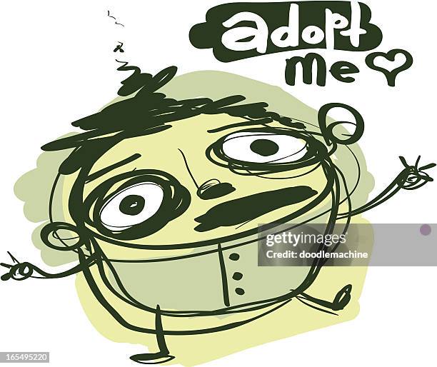 adopt me please - kid scribbles stock illustrations
