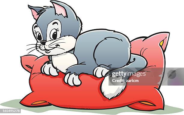 cat - cat lying down stock illustrations