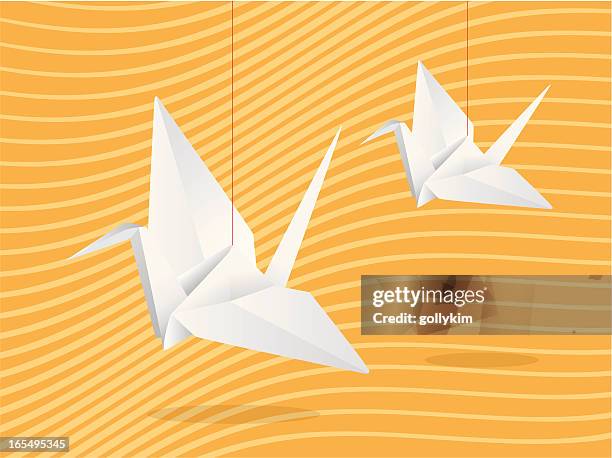origami crane - paper crane stock illustrations