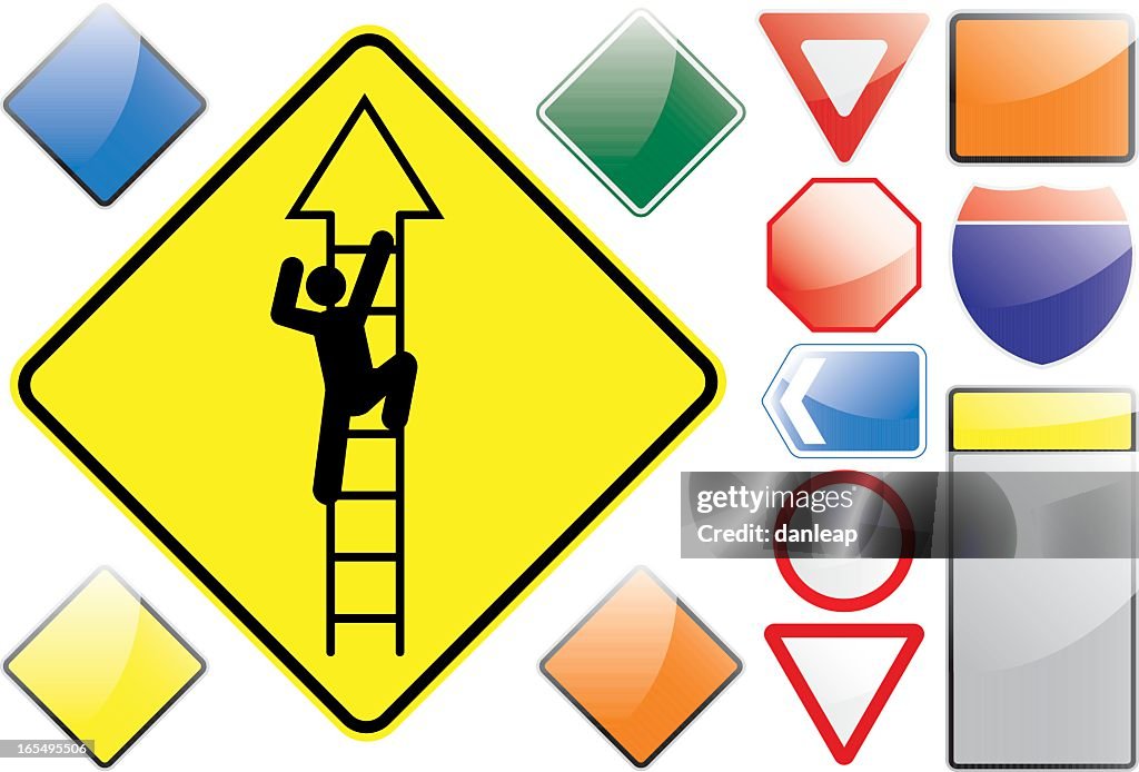 Rewards Ladder Sign Us Road Signs Ladder Of Success High-Res Vector Graphic - Getty Images