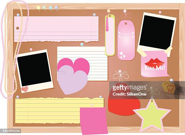 ilustraciones, imágenes clip art, dibujos animados e iconos de stock de girl's tablón de anuncios - card file