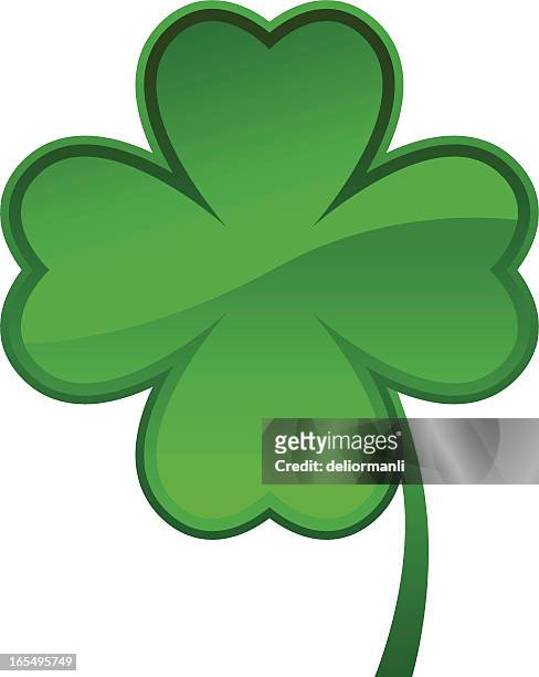 shamrock icon (eps, jpg and ai file in zip) - four leaf clover stock illustrations