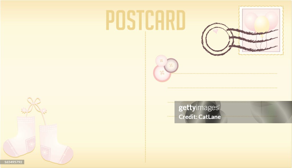 Niña bebé postal