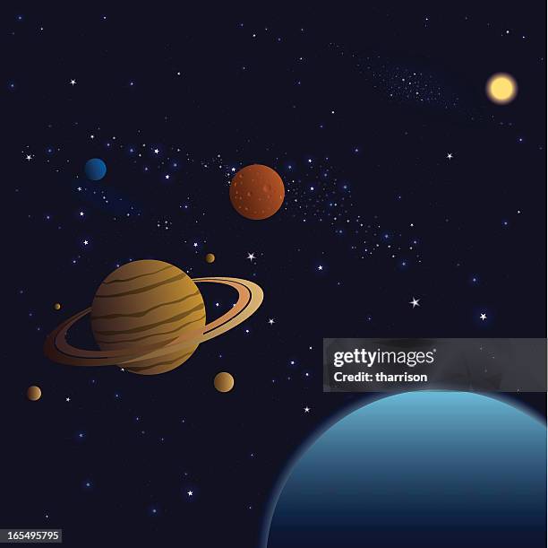 vector stars and planets - asteroid stock illustrations
