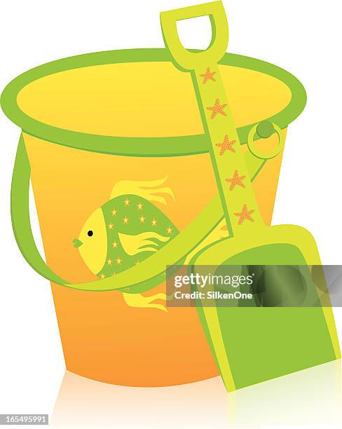 sand pail - sand bucket stock illustrations