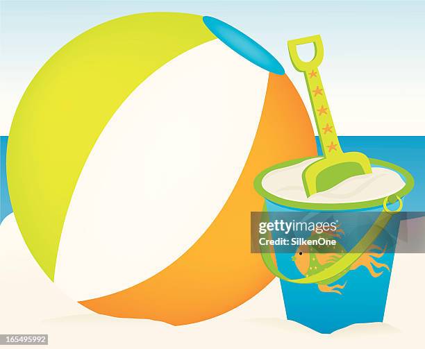 beach toys - inflatable ball stock illustrations