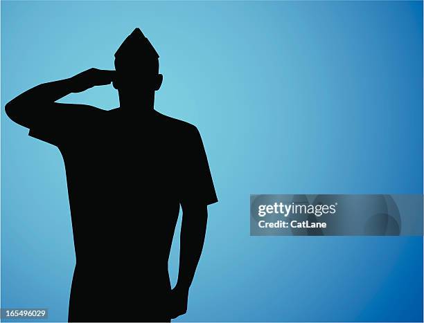 ilustraciones, imágenes clip art, dibujos animados e iconos de stock de patriótica estadounidense de salute - waist up