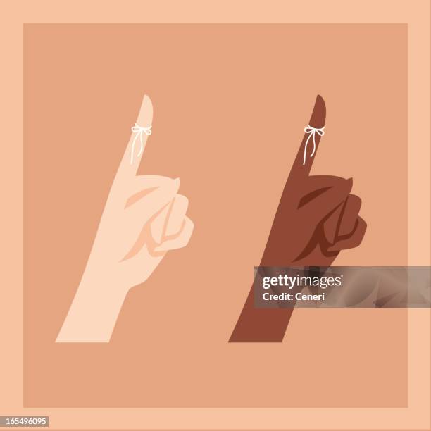 string on finger - string around finger vector stock illustrations
