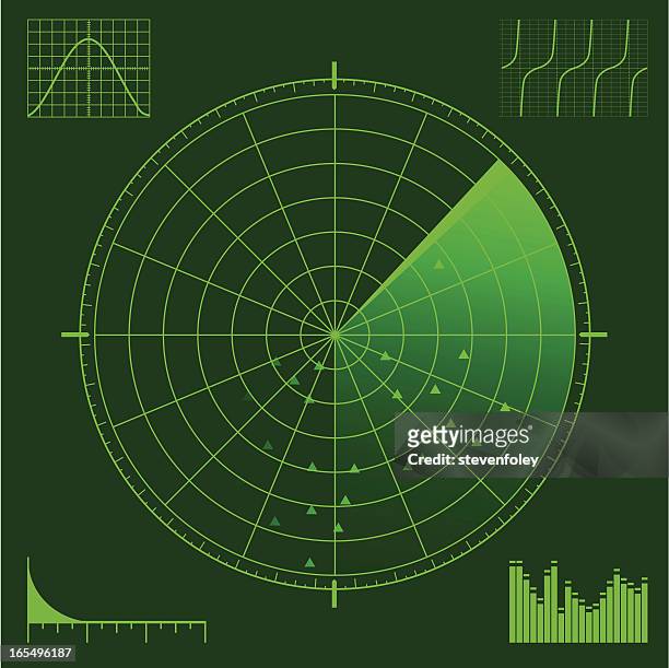 radar or sonar scope - oscilloscope stock illustrations