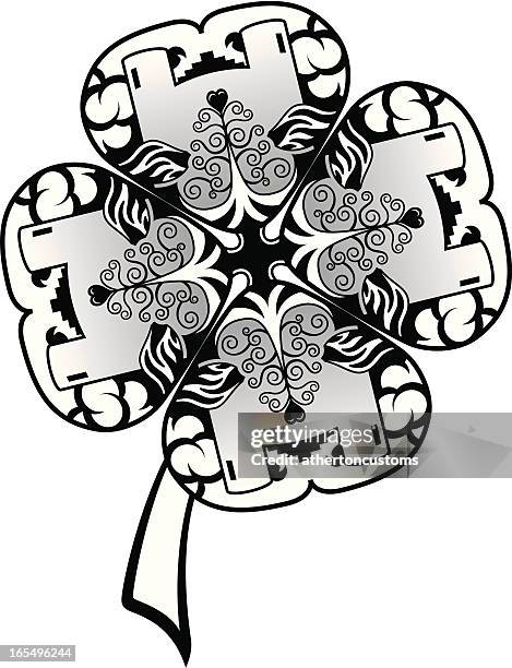 castle clover - celtic tree stock illustrations