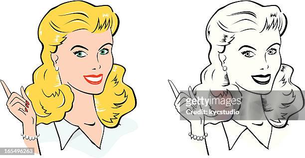 blondes hausfrau - blonde woman stock-grafiken, -clipart, -cartoons und -symbole