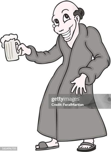 beer monk - man drinking alone stock illustrations