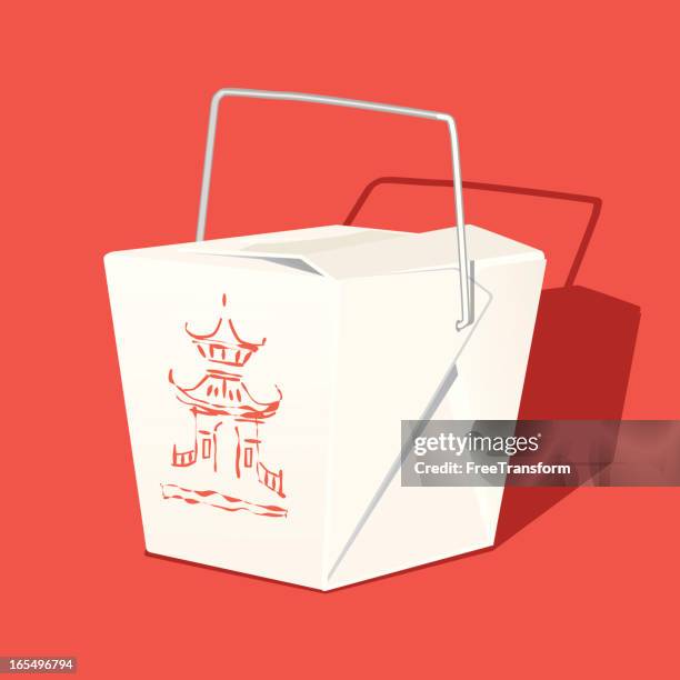 chinese takeout box - chinese takeout stock illustrations