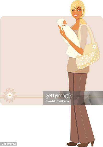 new mommy (light-skinned) - lightskinned stock illustrations