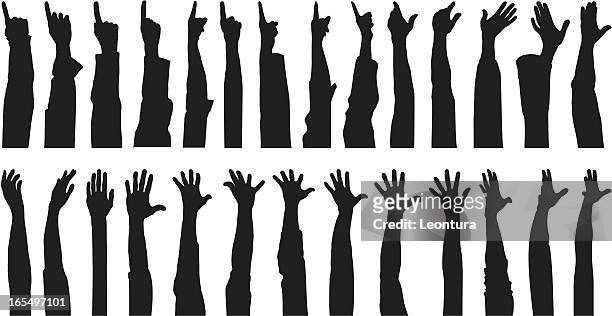 many hands - arms raised vector stock illustrations