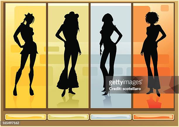 female silhouette - sombrero woman stock illustrations