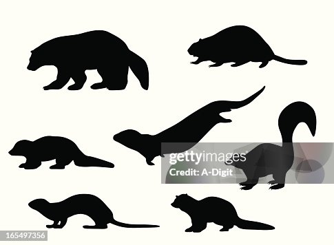 Small Animals Vector Silhouette Small Animals Vector Silhouette