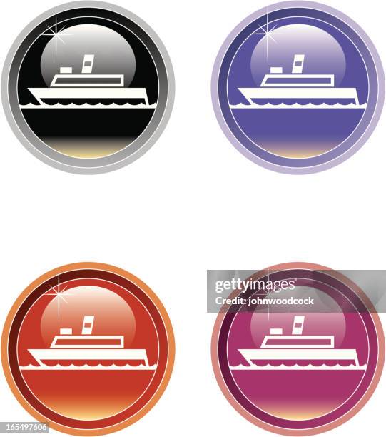 ship icon two - ferry vector stock illustrations