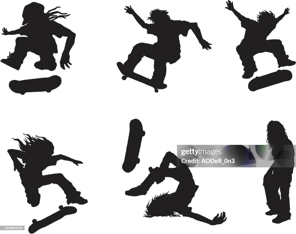 Skateboarding silhouettes