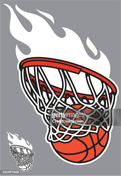 basketball swoosh - basketball hoop stock illustrations