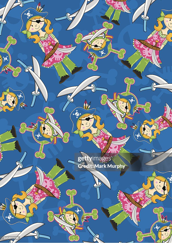 Engraçado Menina Pirata com Eyepatch padrão