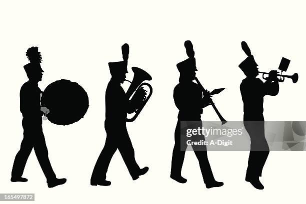 ilustraciones, imágenes clip art, dibujos animados e iconos de stock de marchingband - banda de marcha