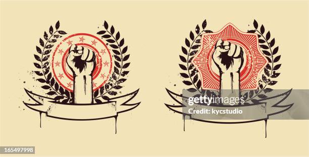 fist seals - chinese revolution stock illustrations