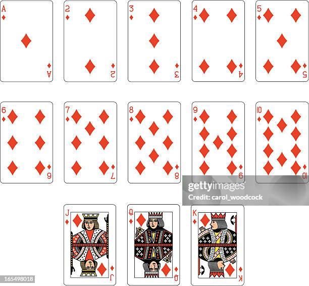 diamond anzug spielkarten - diamonds playing card stock-grafiken, -clipart, -cartoons und -symbole