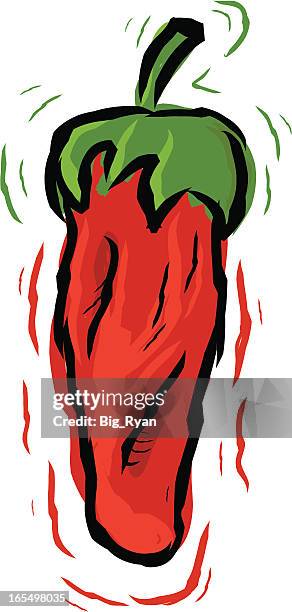 red hot pepper - tex mex stock illustrations