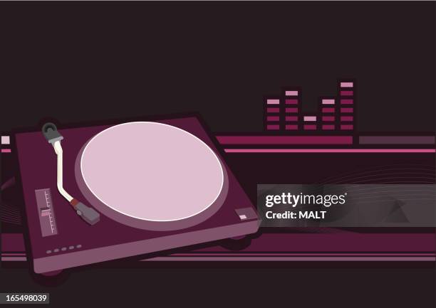 dj decks with stylised background - deck background stock illustrations