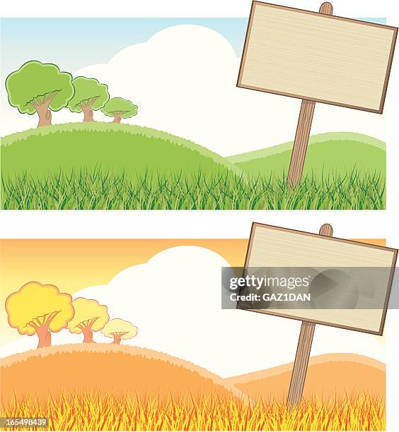 blank sign backgrounds - yard sign stock illustrations